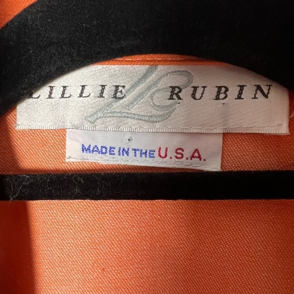 Vintage Lillie Rubin Orange Double Breasted Blazer White Buttons - Picture 4 of 6